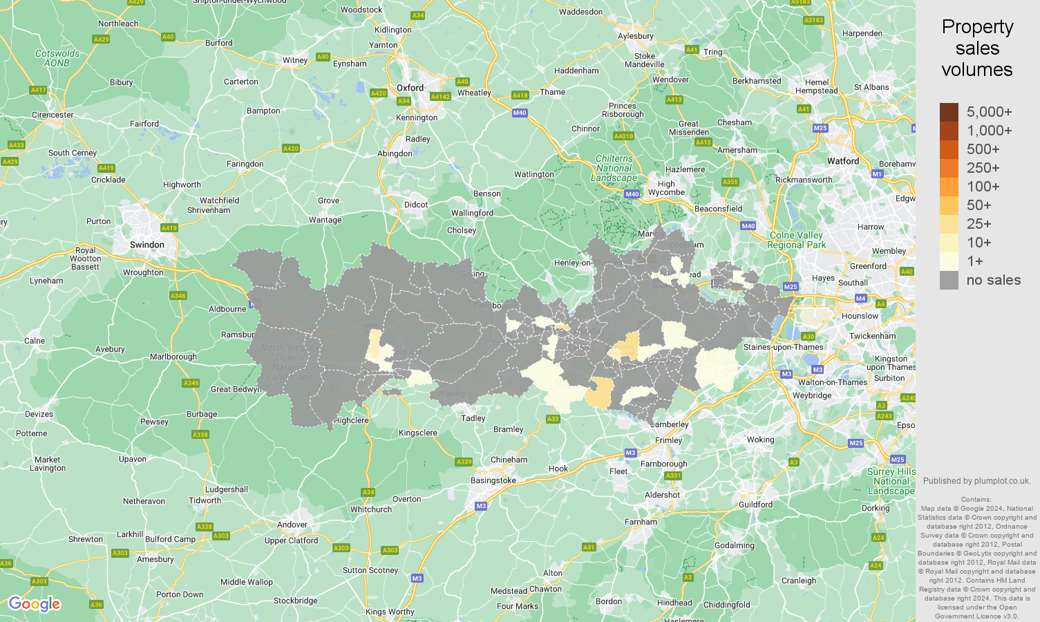 Berkshire map of sales of new properties