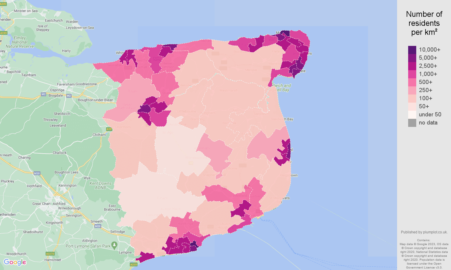 Canterbury population stats in maps and graphs.