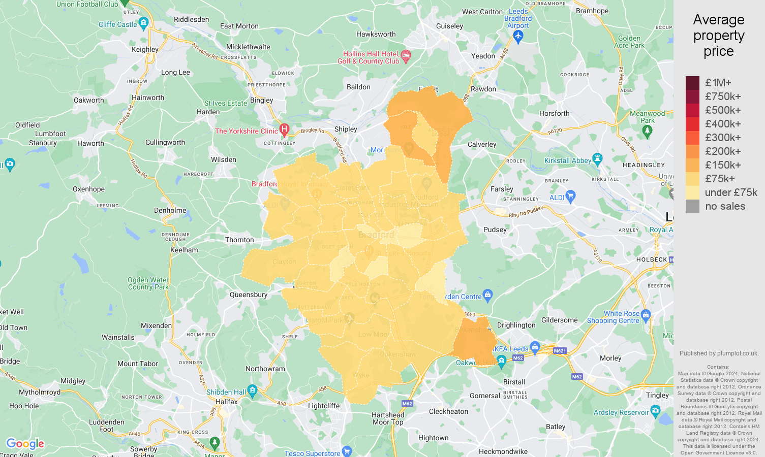 Bradford house prices map