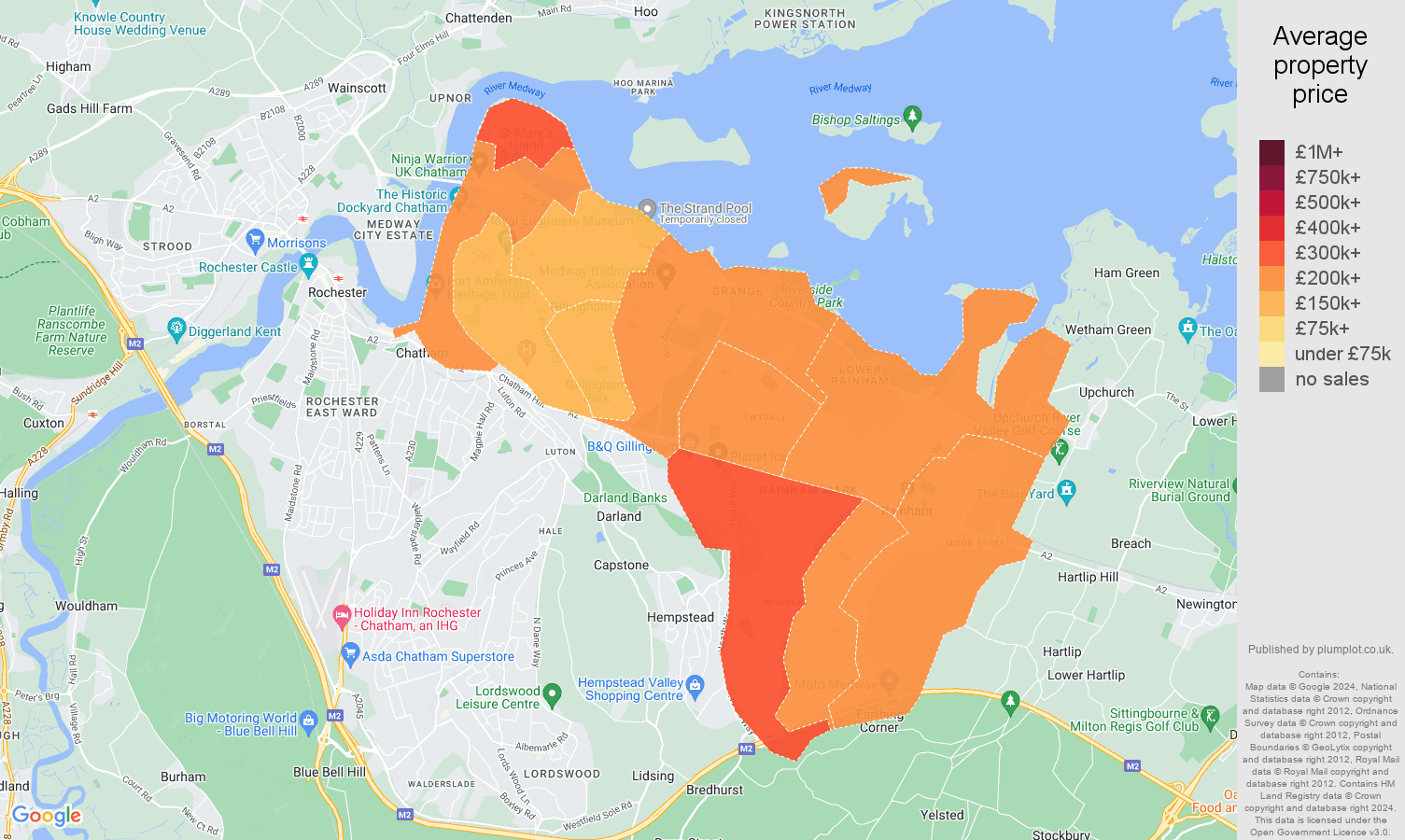 Gillingham house prices map