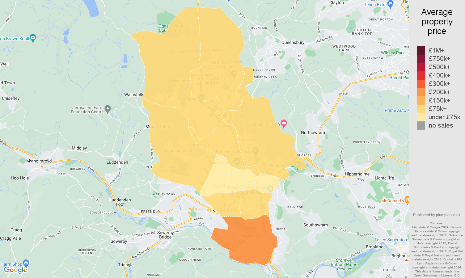 Halifax house prices map