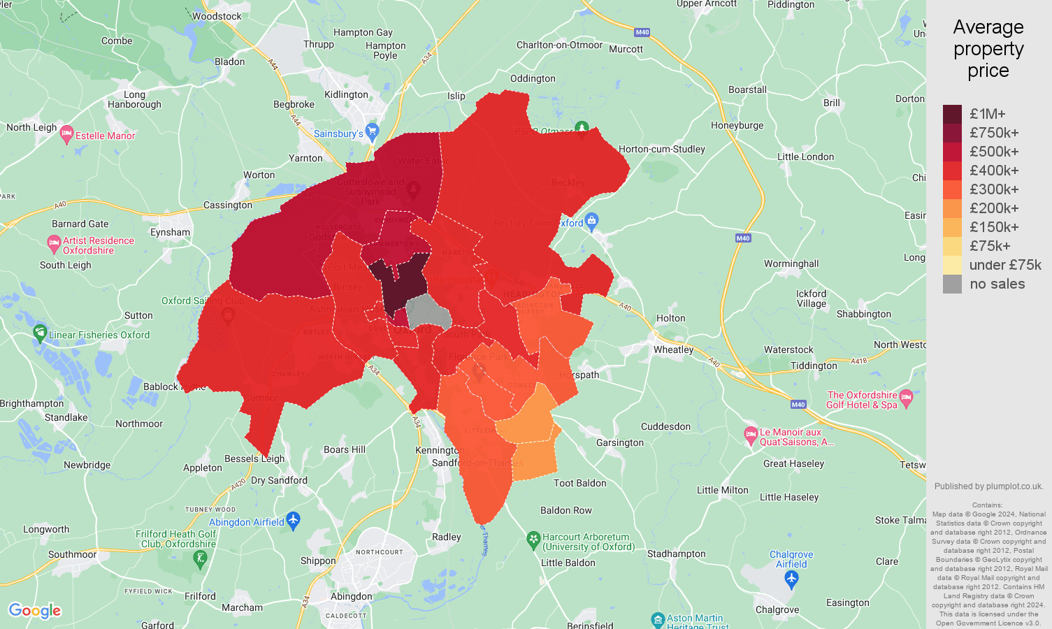 Oxford house prices map