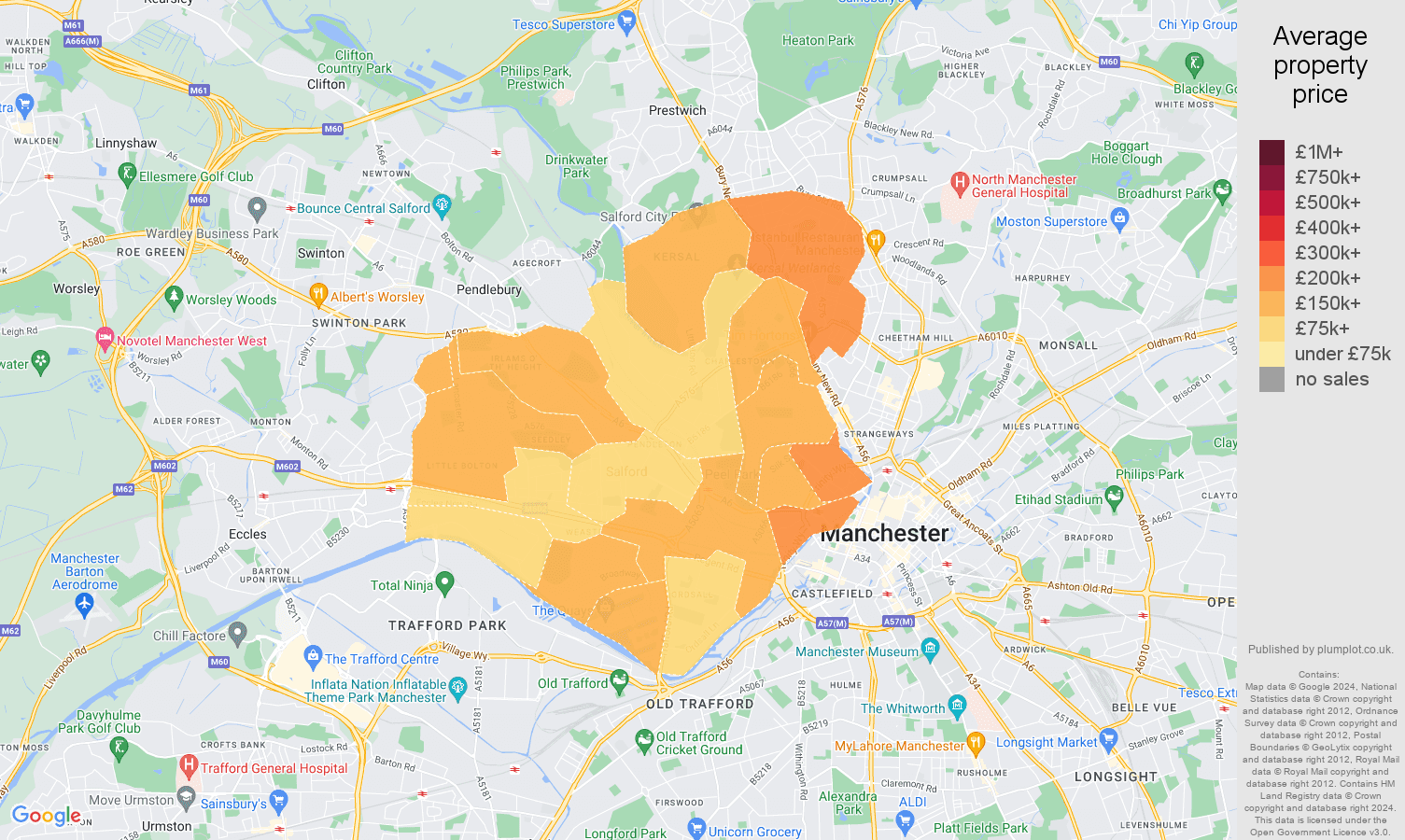 Salford house prices map