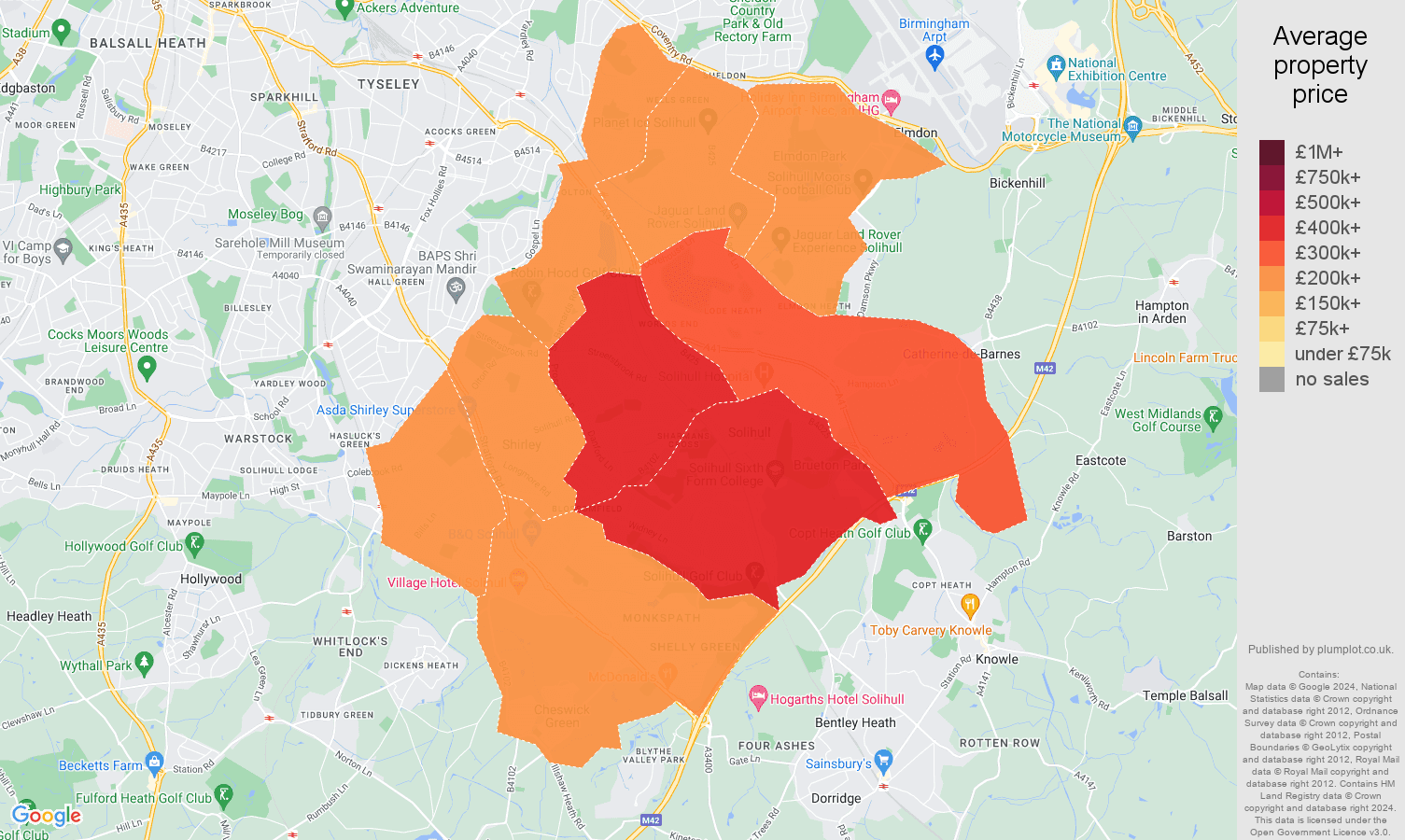 Solihull house prices map