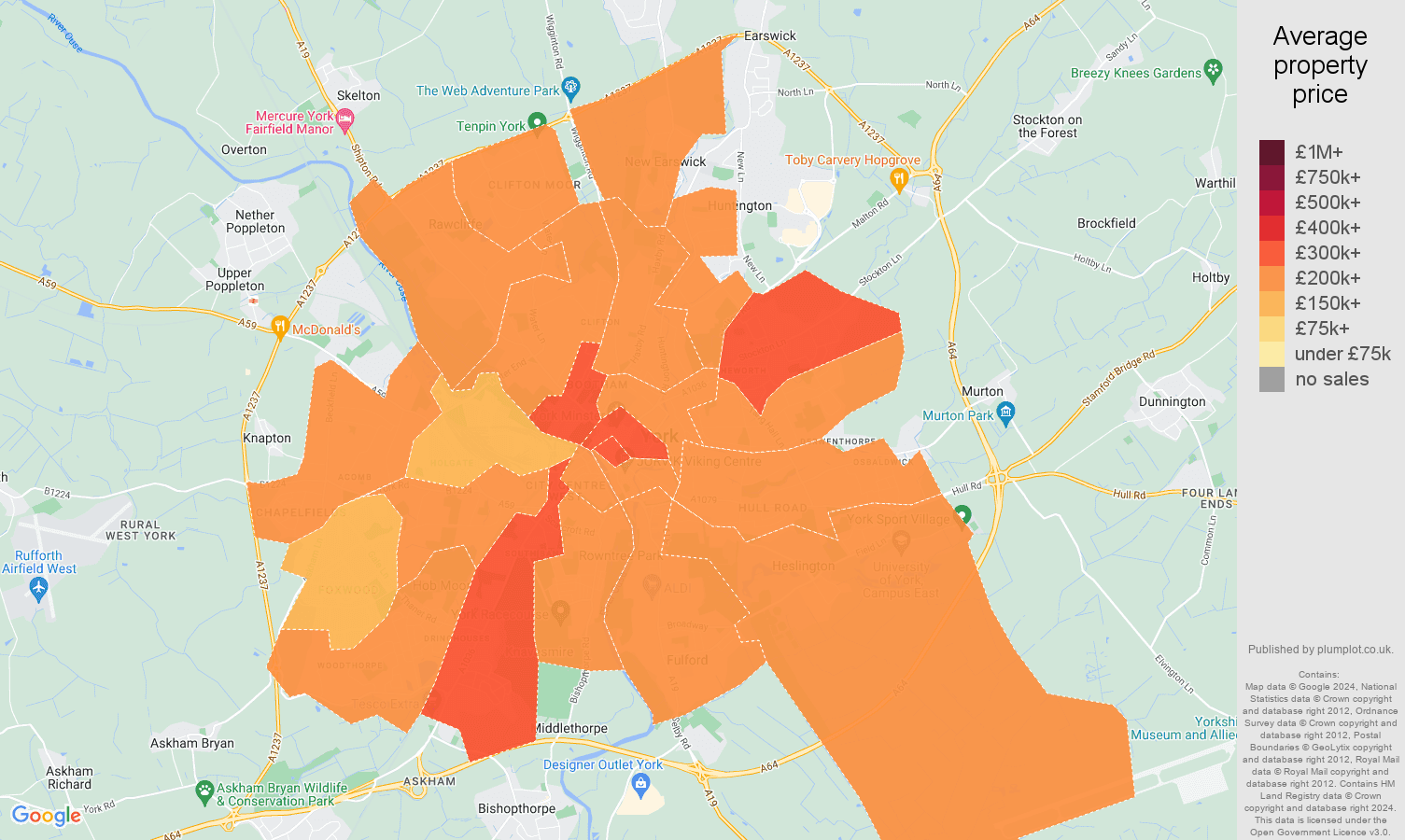 York house prices map