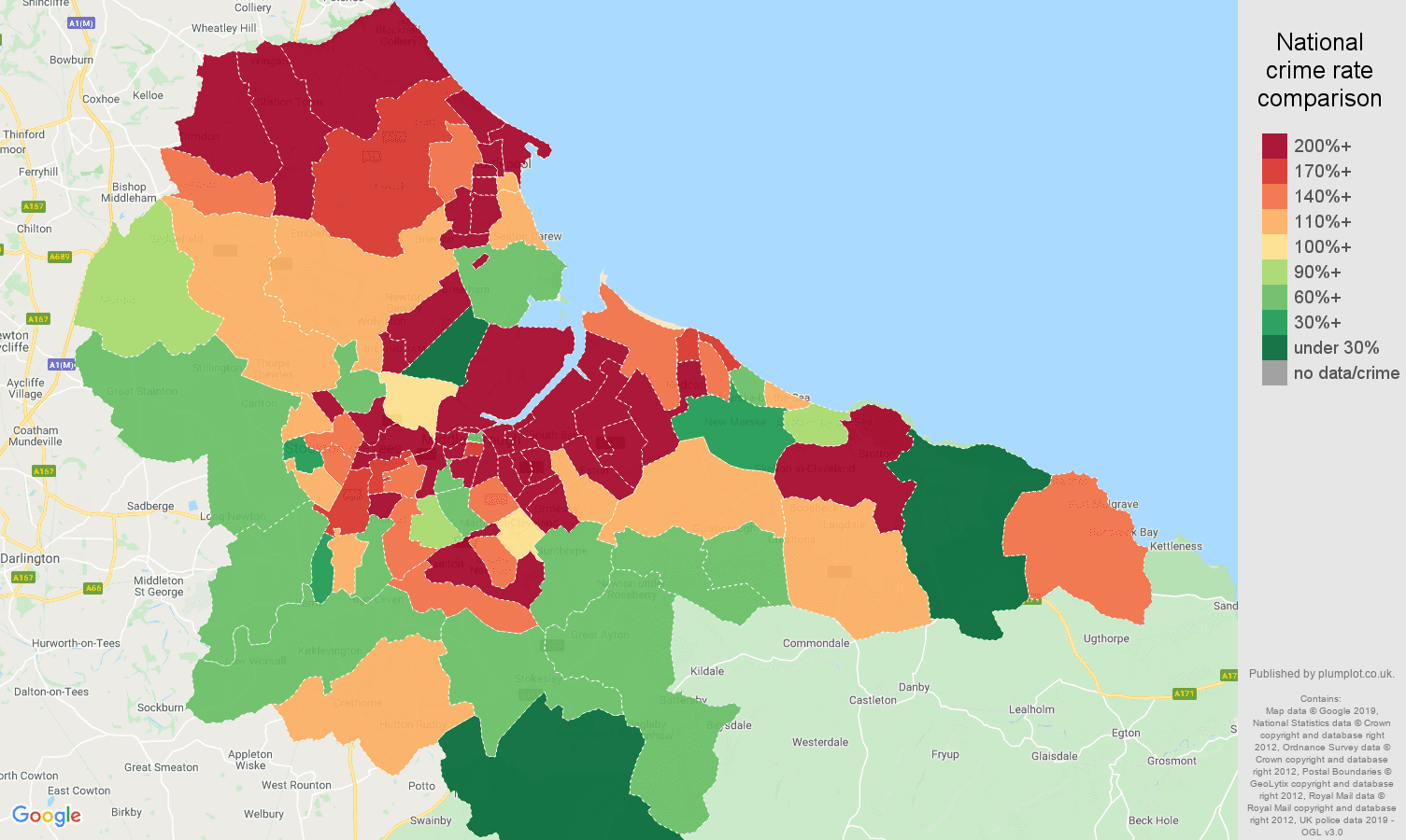Cleveland other crime rate comparison map