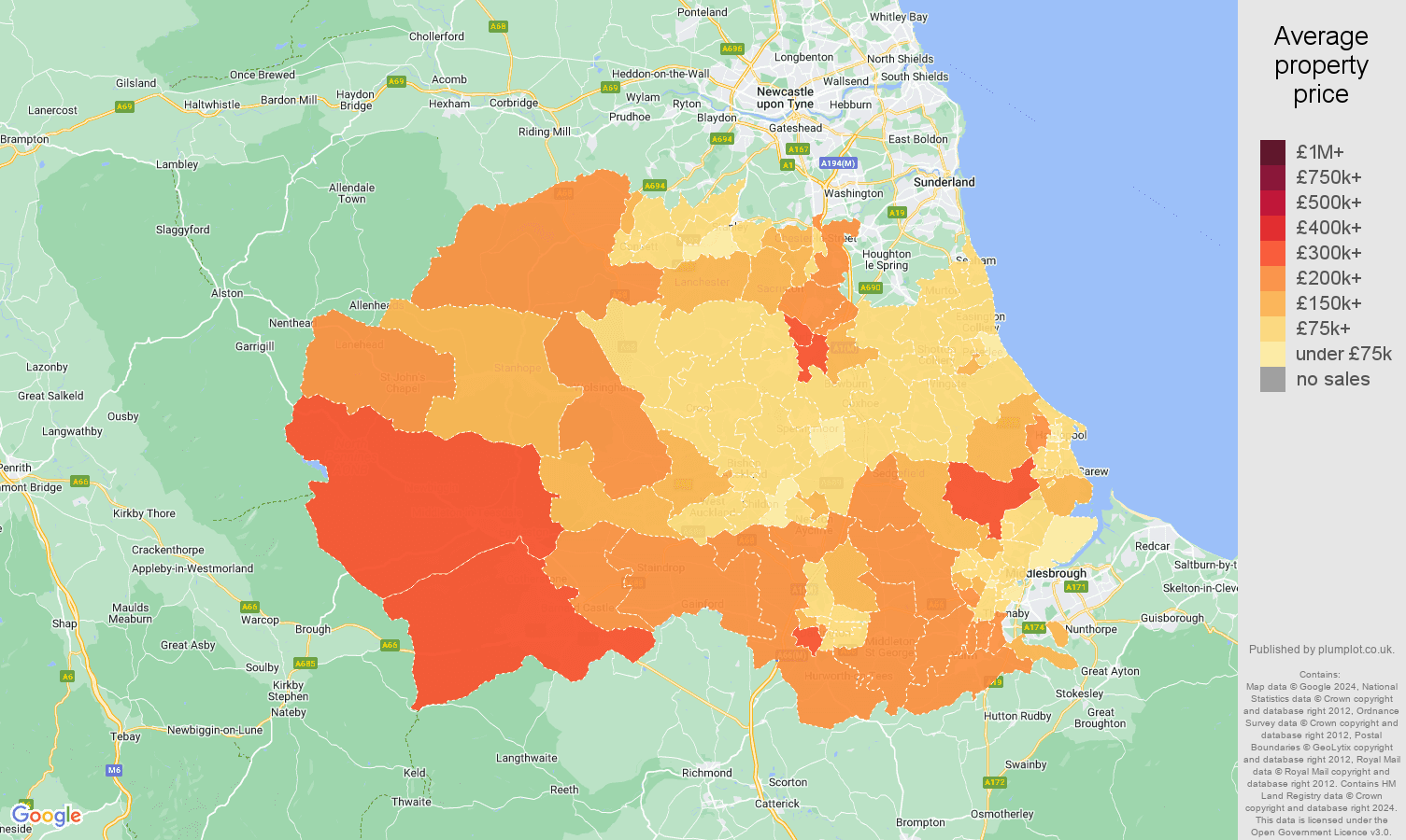 Durham county House Prices In Maps And Graphs 