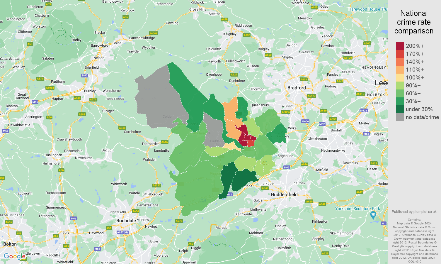 Halifax drugs crime rate comparison map