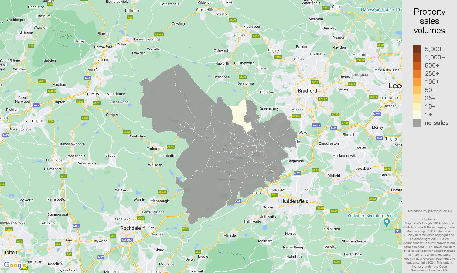Halifax map of sales of new properties