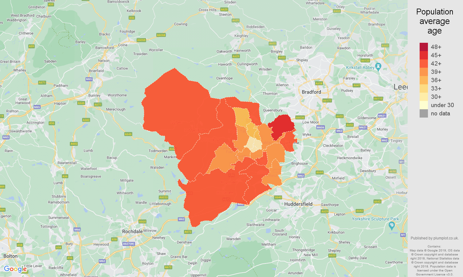 Halifax population stats in maps and graphs.