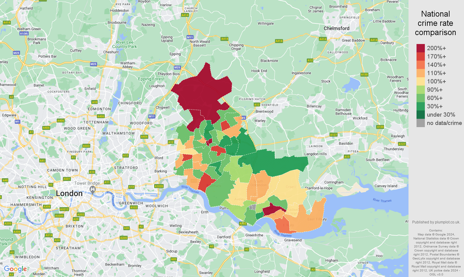 Romford Other Theft Crime Statistics In Maps And Graphs.