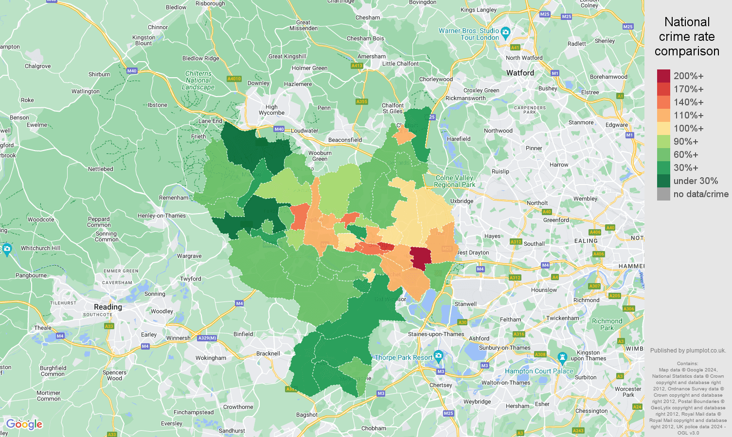 Slough Criminal Damage And Arson Crime Statistics In Maps And Graphs.