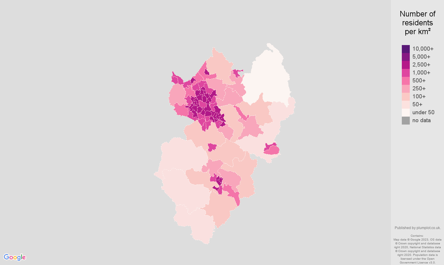 StokeonTrent population stats in maps and graphs.