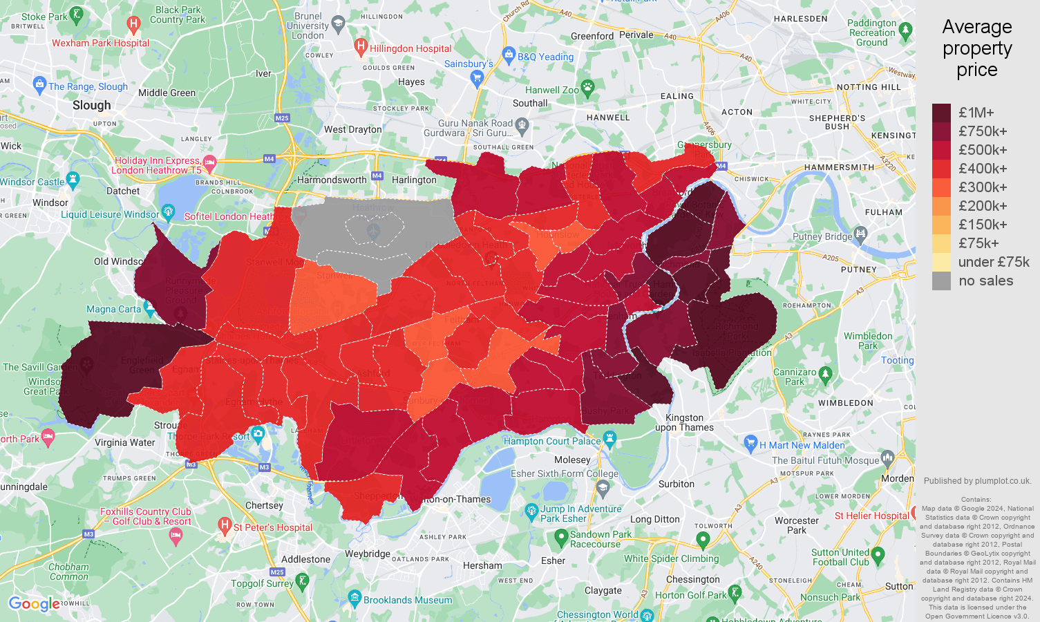 Twickenham house prices in maps and graphs.