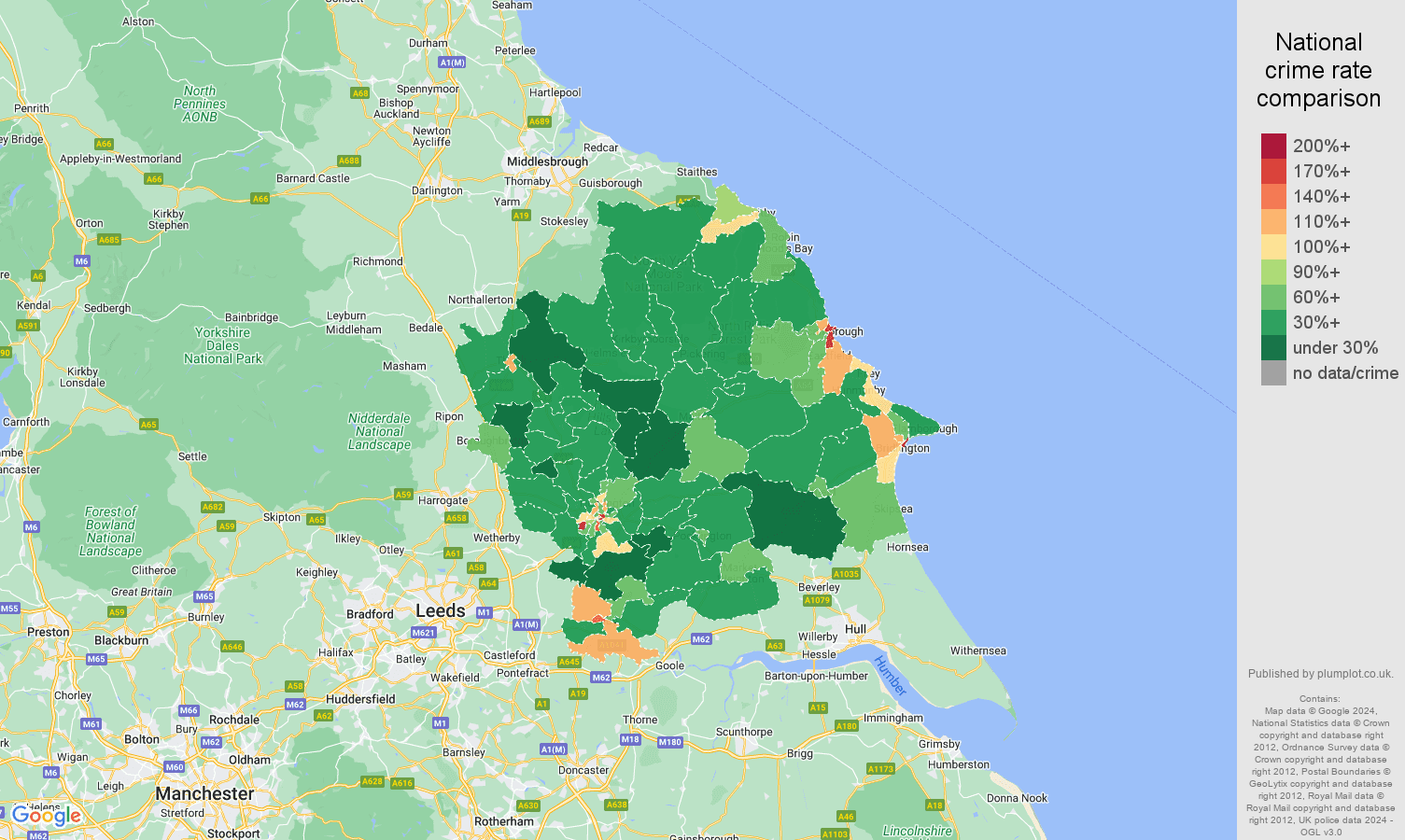 York crime rate comparison map